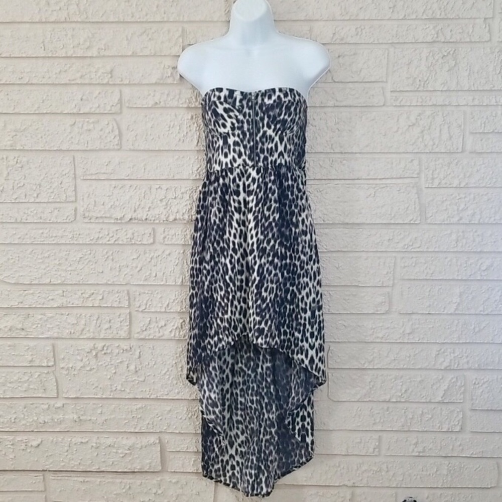 Envy Me Bustier Style Hi Lo Animal Print Dress